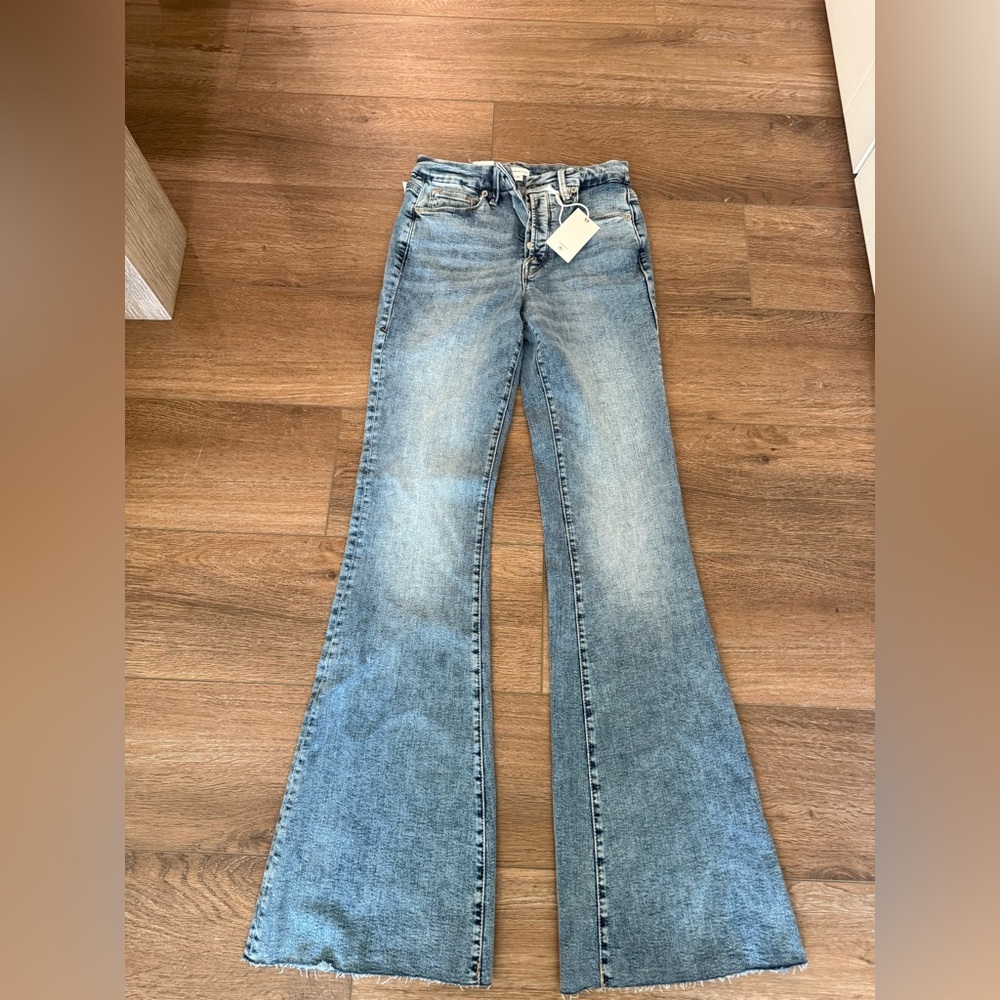 Good American Light Blue Flare Jeans